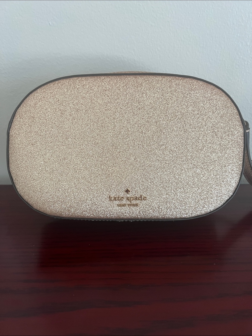 Kate Spade Gold Glitter Oval Crossbody Bag